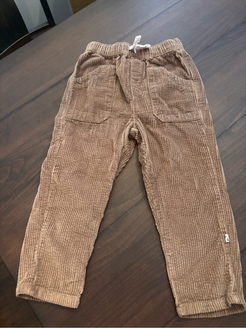 Easy Peasy Brown Corduroy Drawstring Pants